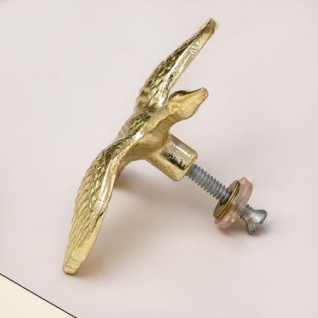 Modern Premium Iron Dresser Knobs in Shiny Golden Finish